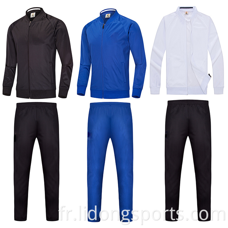 Couple de gros coups plaines Sports Blank Tracksuit Football Training Tracksuit Set Soccer Sport Suit Sweins Sweins